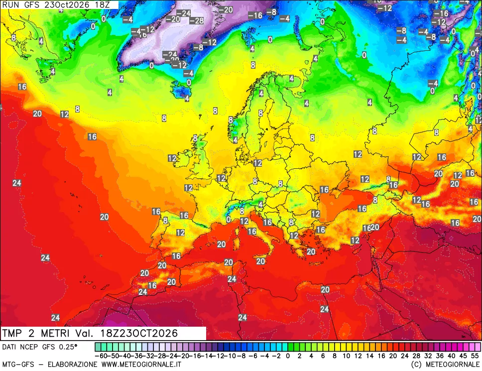 mappa Temp 2 metri