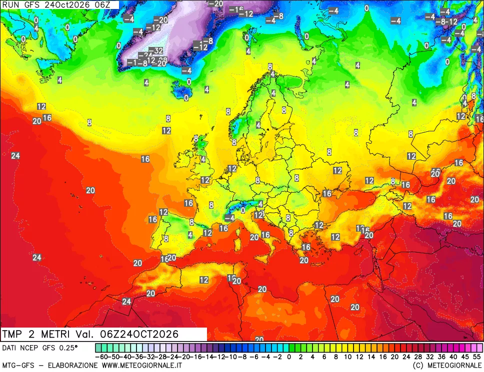 mappa Temp 2 metri