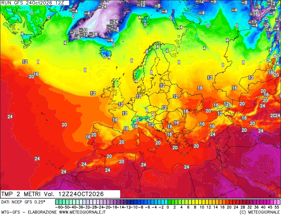 mappa Temp 2 metri