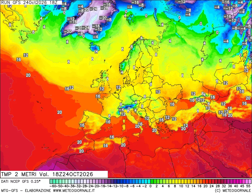 mappa Temp 2 metri