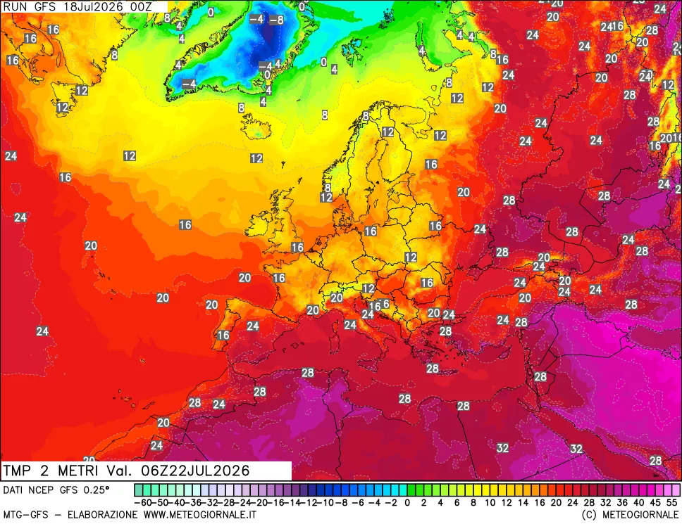 mappa Temp 2 metri