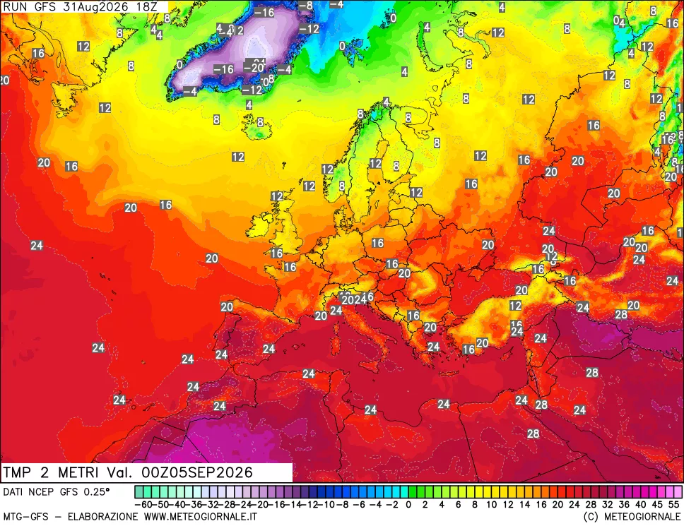 mappa Temp 2 metri