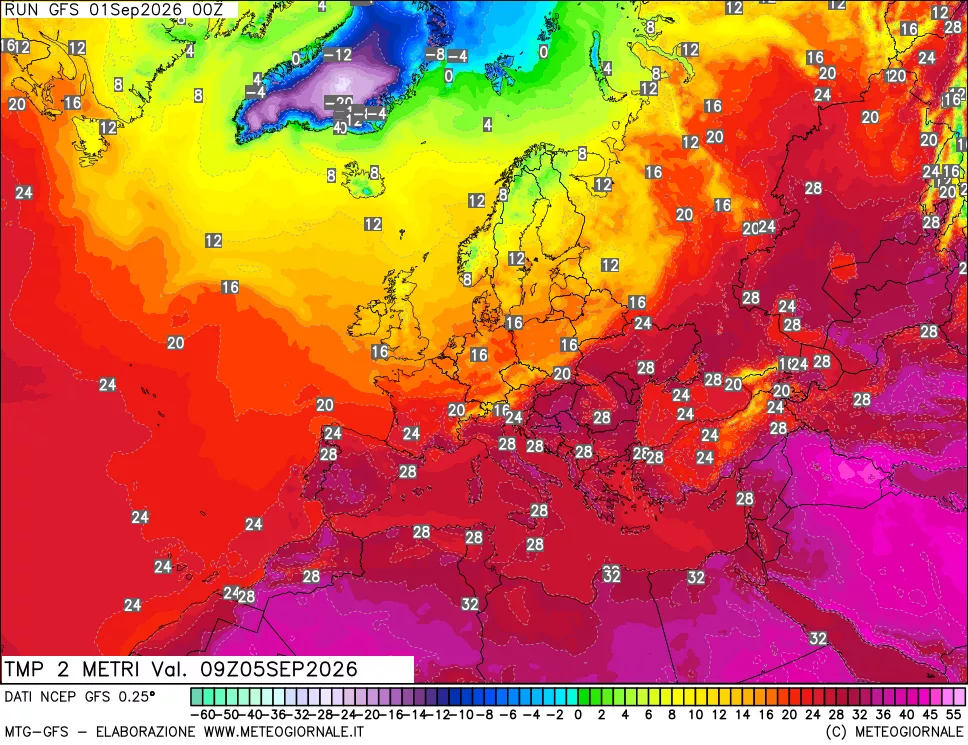mappa Temp 2 metri
