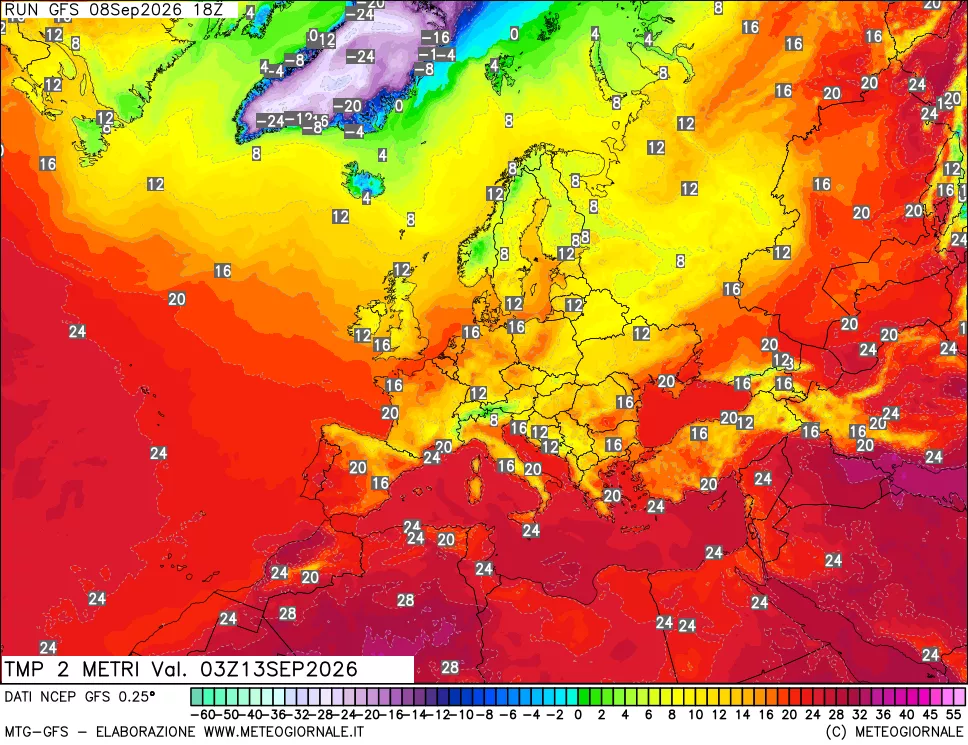 mappa Temp 2 metri