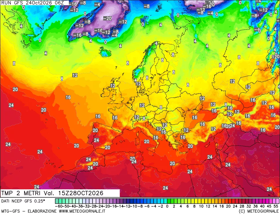 mappa Temp 2 metri