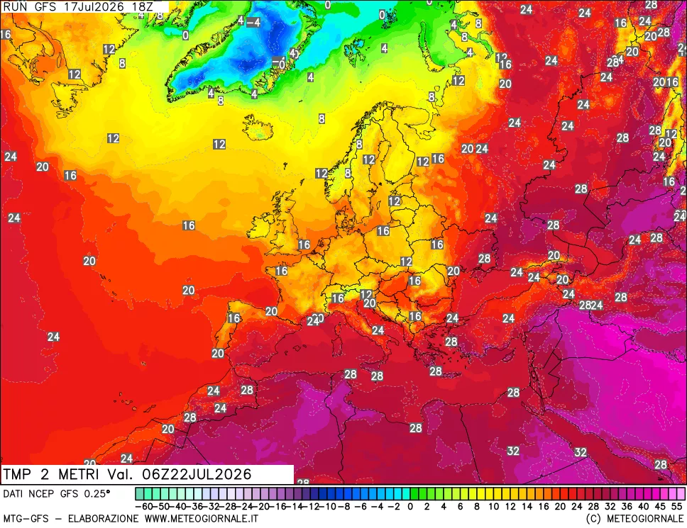 mappa Temp 2 metri