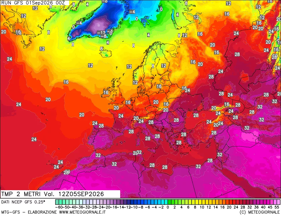 mappa Temp 2 metri
