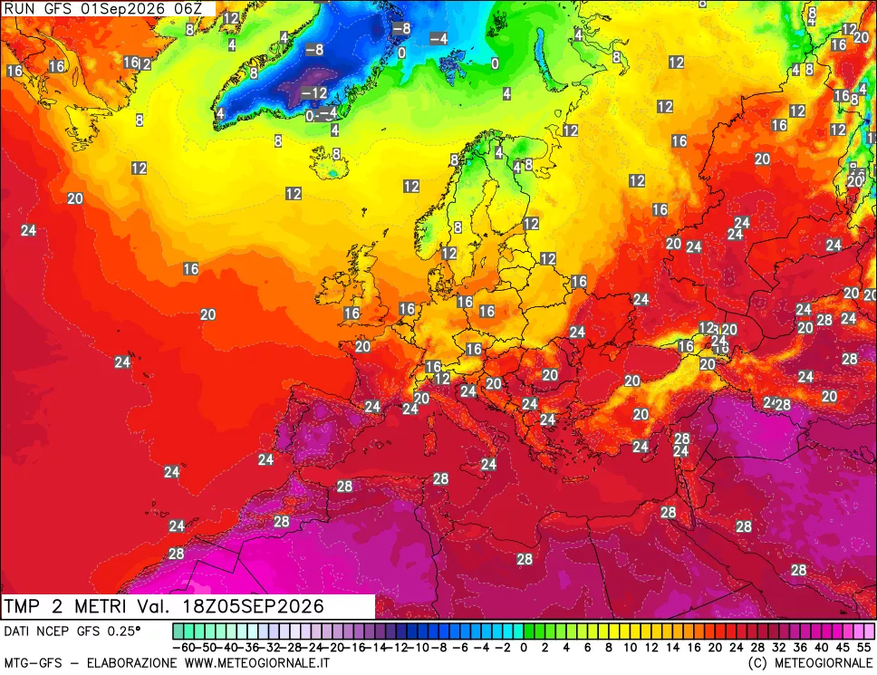 mappa Temp 2 metri