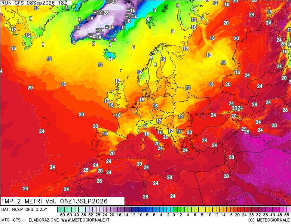 mappa Temp 2 metri