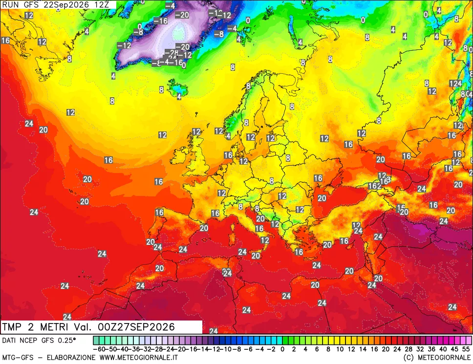 mappa Temp 2 metri