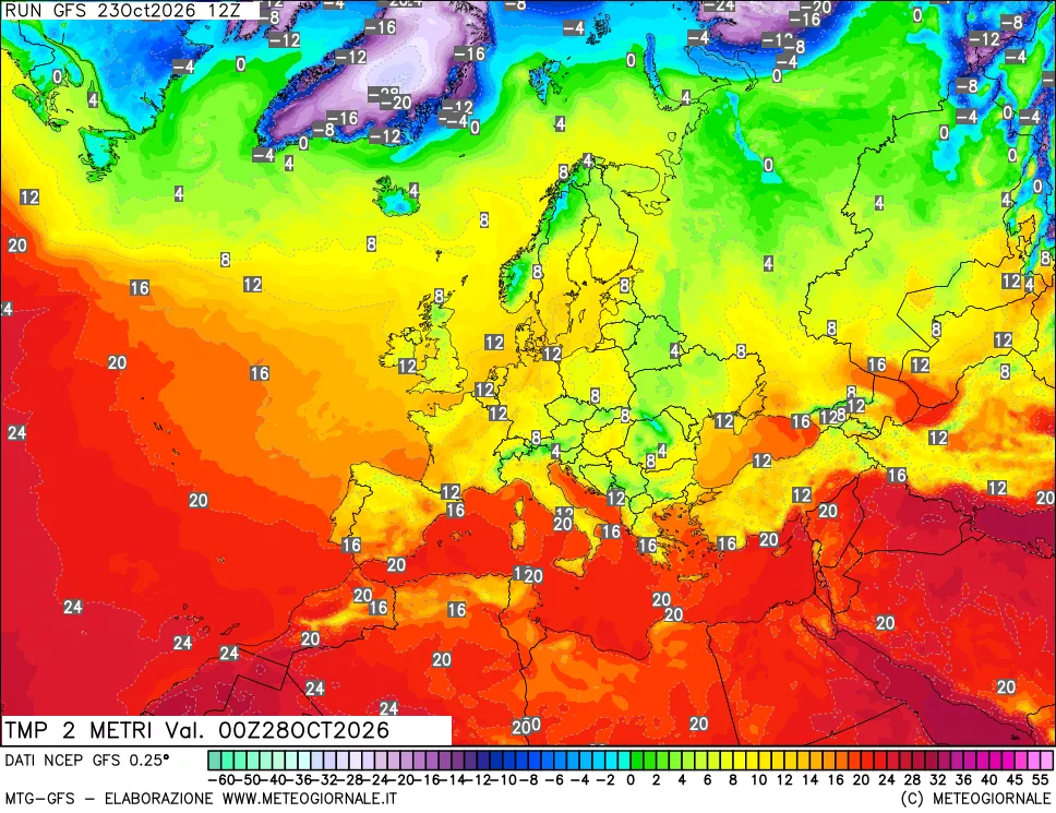 mappa Temp 2 metri