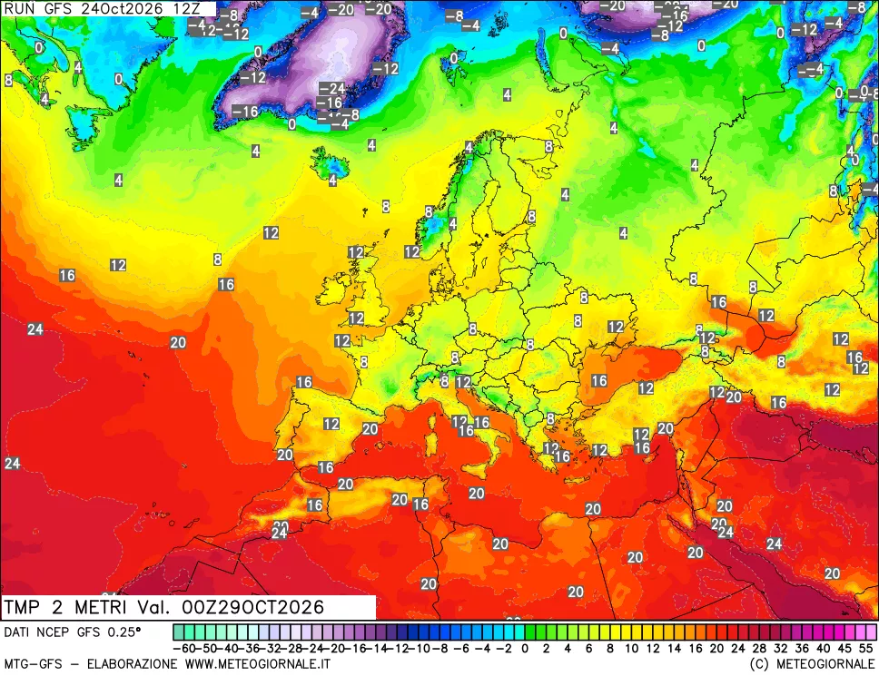 mappa Temp 2 metri