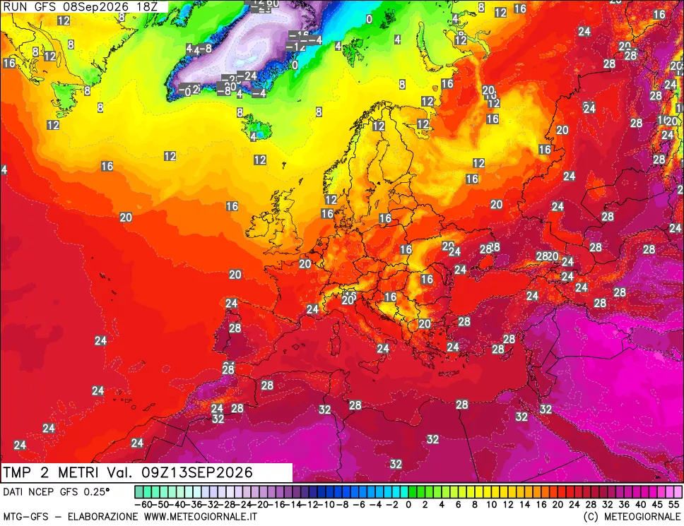 mappa Temp 2 metri