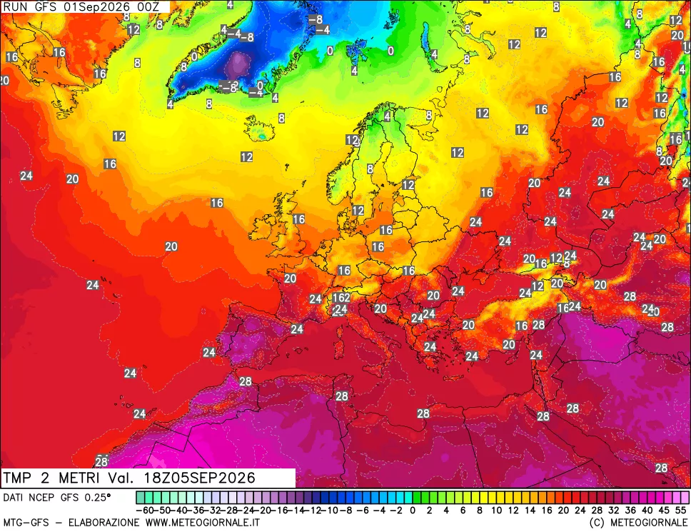 mappa Temp 2 metri