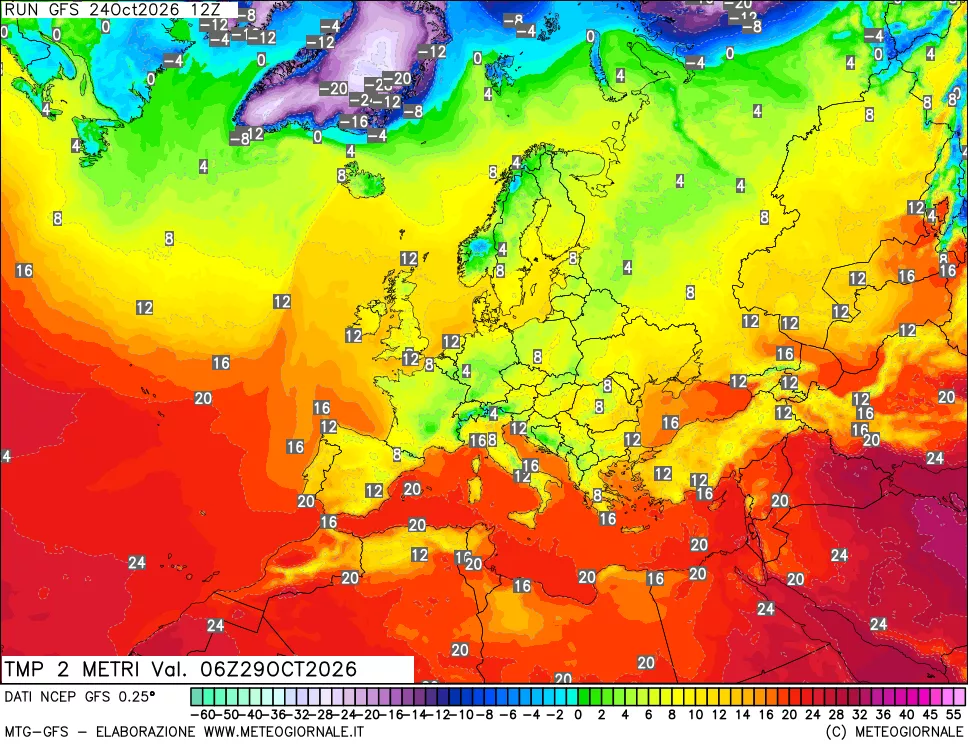 mappa Temp 2 metri