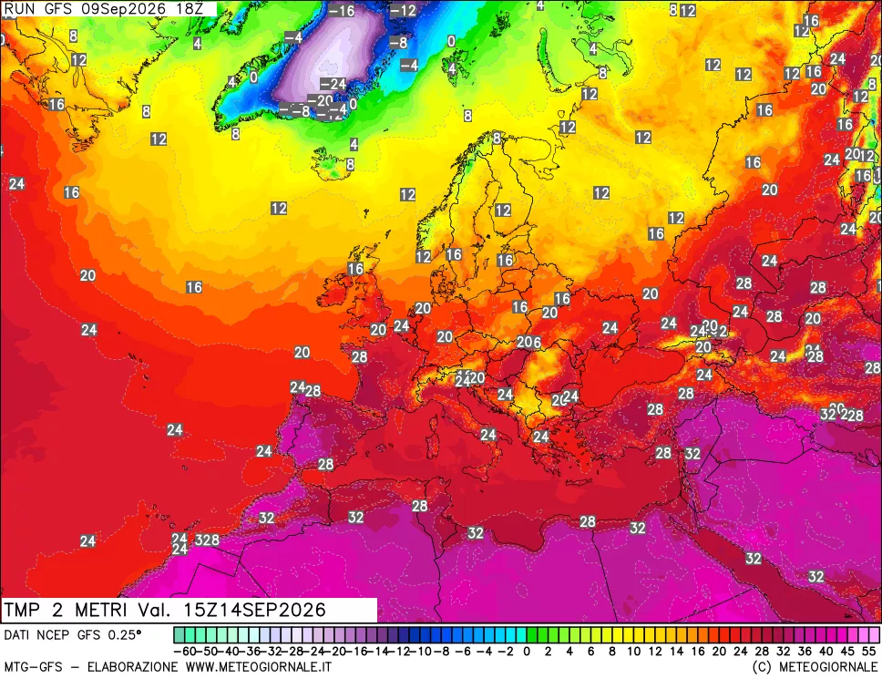mappa Temp 2 metri