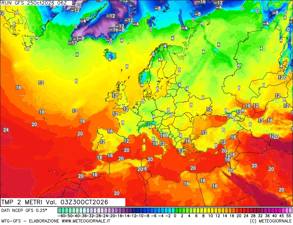 mappa Temp 2 metri