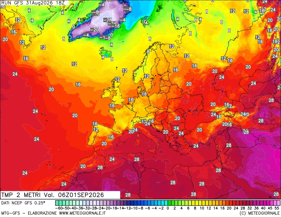 mappa Temp 2 metri