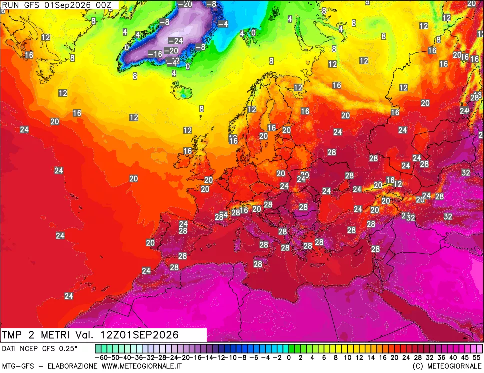 mappa Temp 2 metri