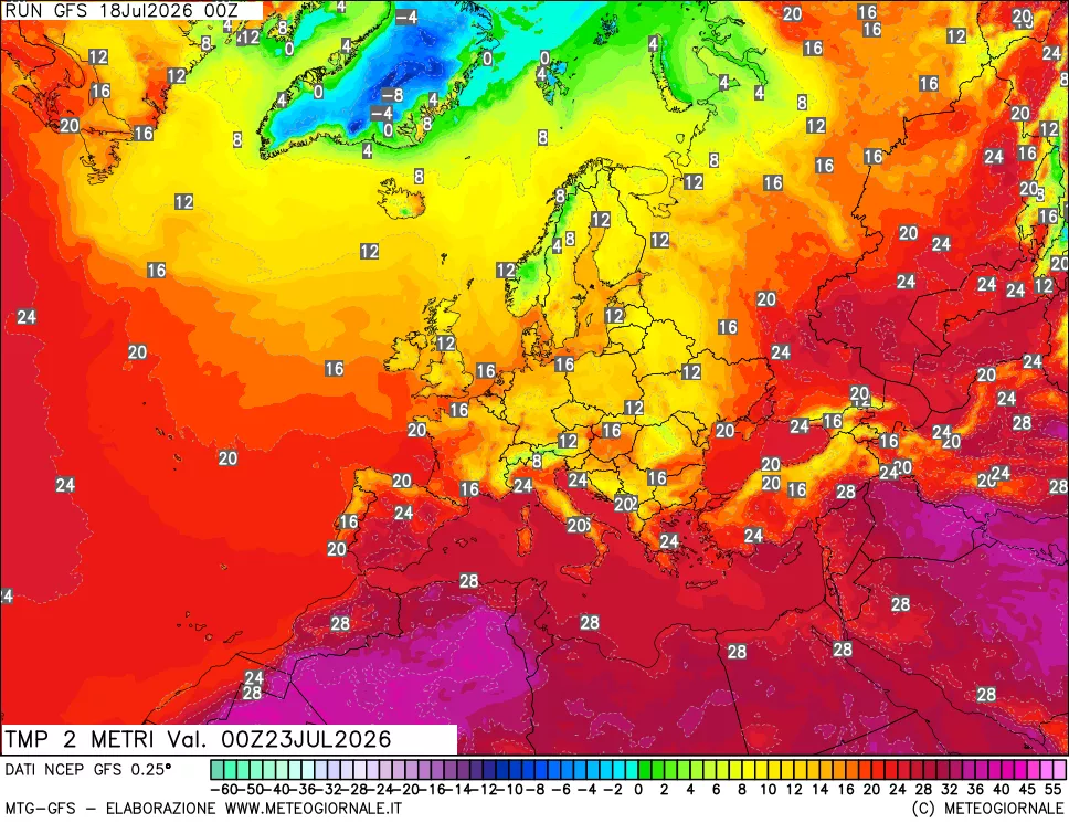 mappa Temp 2 metri