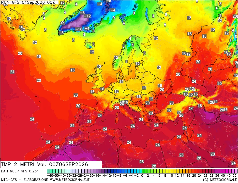 mappa Temp 2 metri