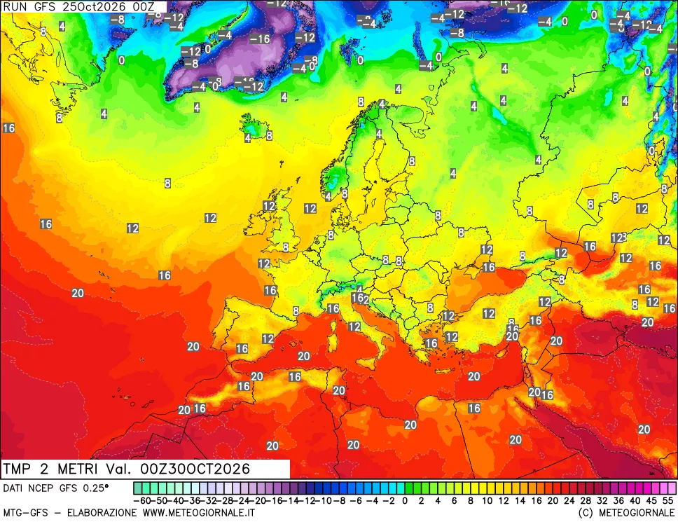 mappa Temp 2 metri