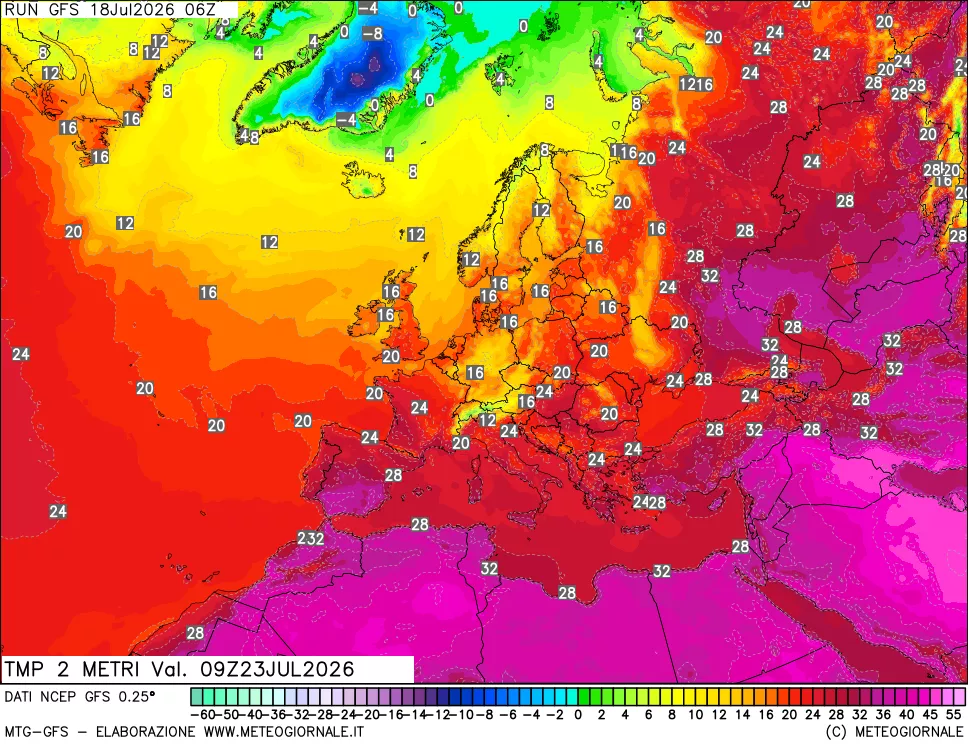 mappa Temp 2 metri