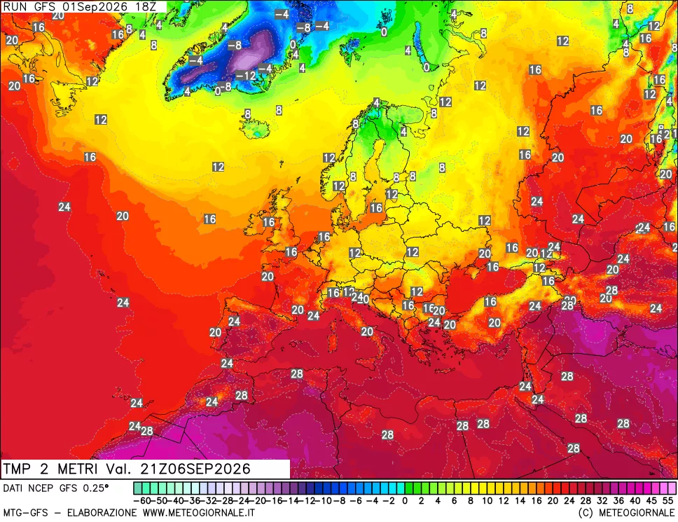 mappa Temp 2 metri