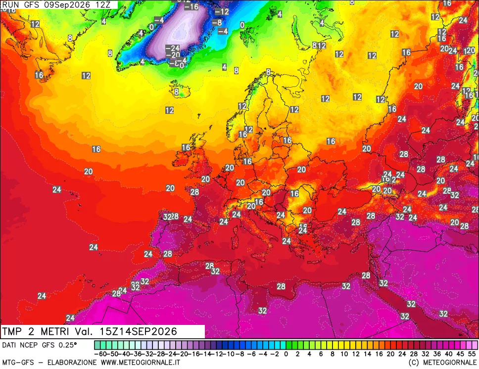 mappa Temp 2 metri