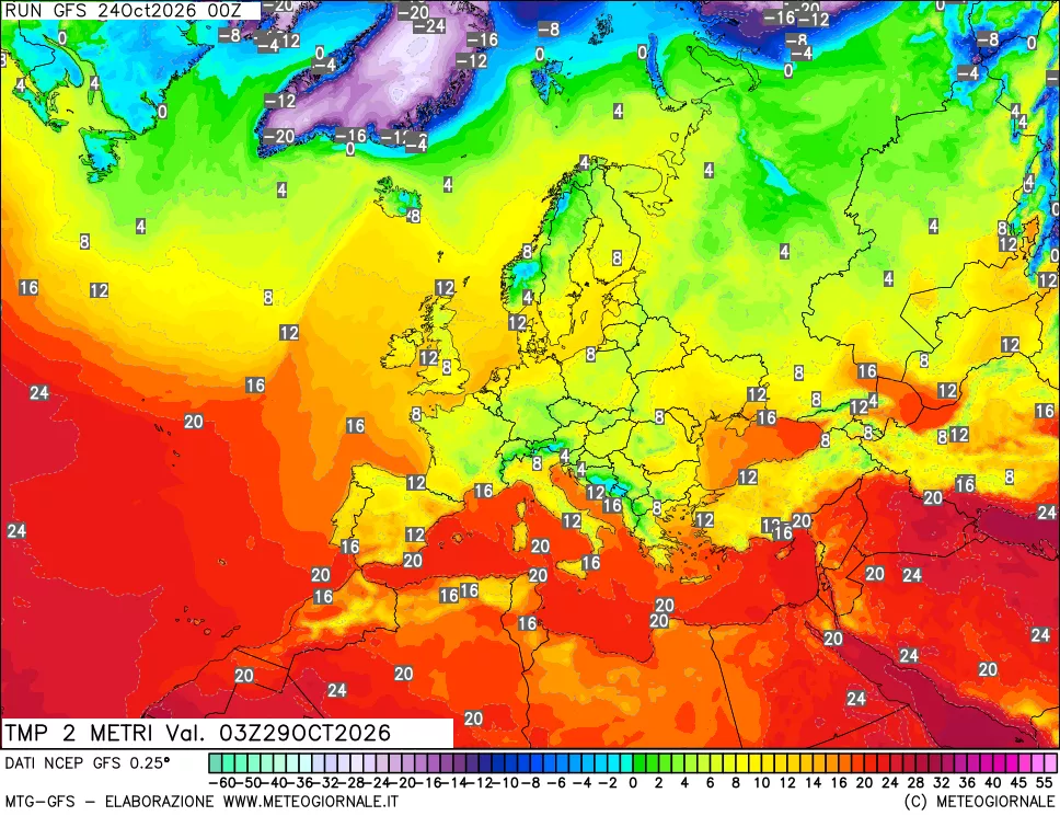 mappa Temp 2 metri