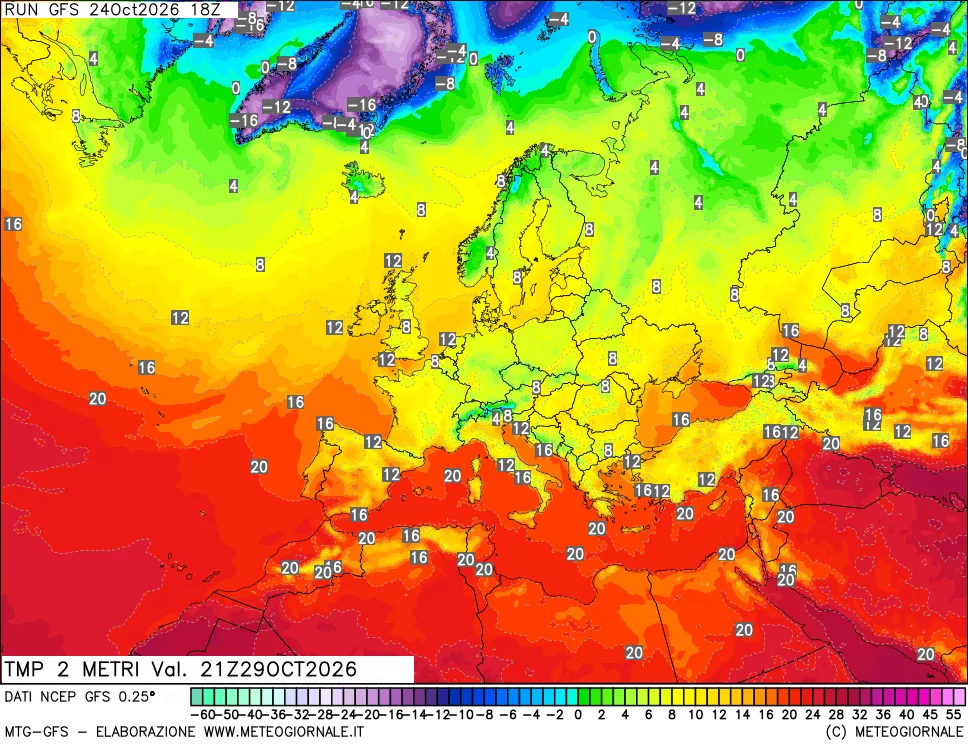 mappa Temp 2 metri