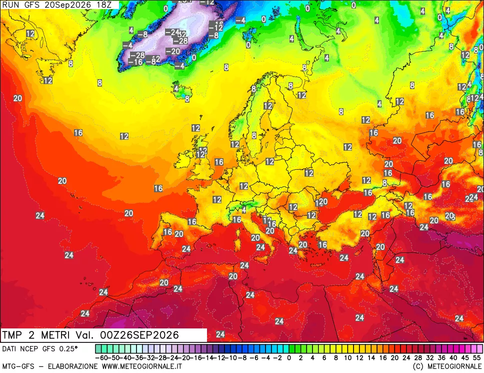 mappa Temp 2 metri