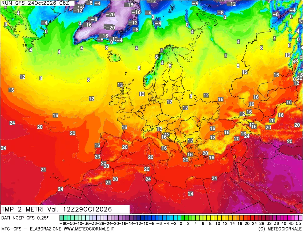 mappa Temp 2 metri