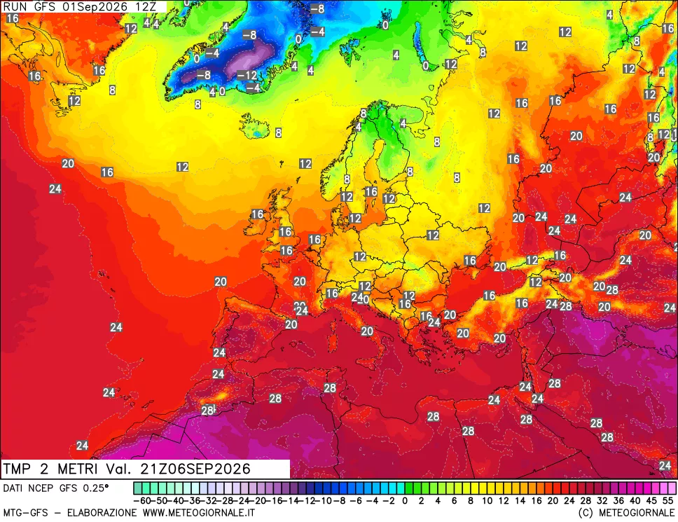 mappa Temp 2 metri