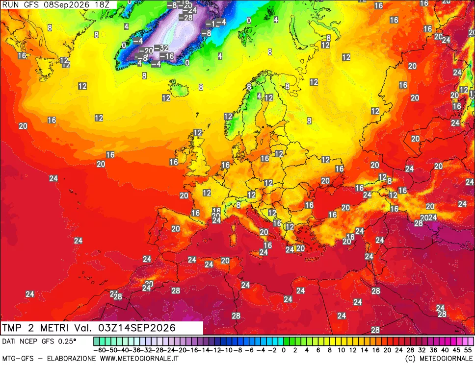 mappa Temp 2 metri