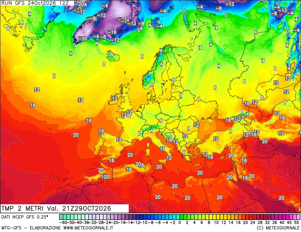 mappa Temp 2 metri