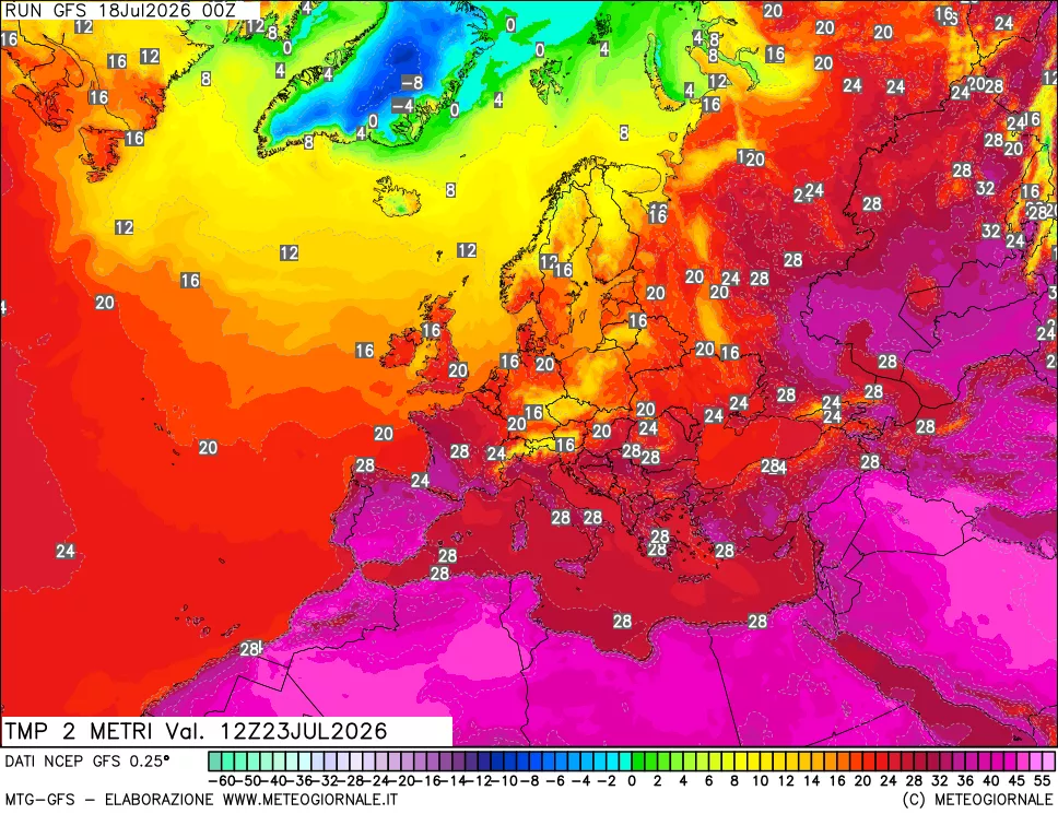 mappa Temp 2 metri
