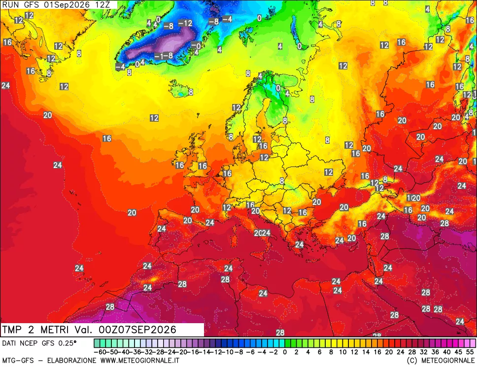 mappa Temp 2 metri