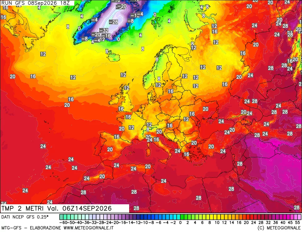 mappa Temp 2 metri