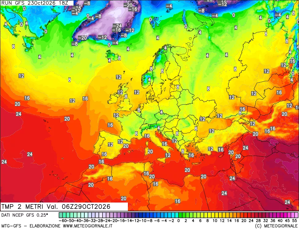 mappa Temp 2 metri