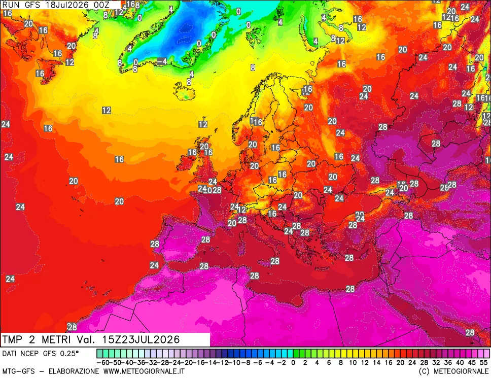 mappa Temp 2 metri