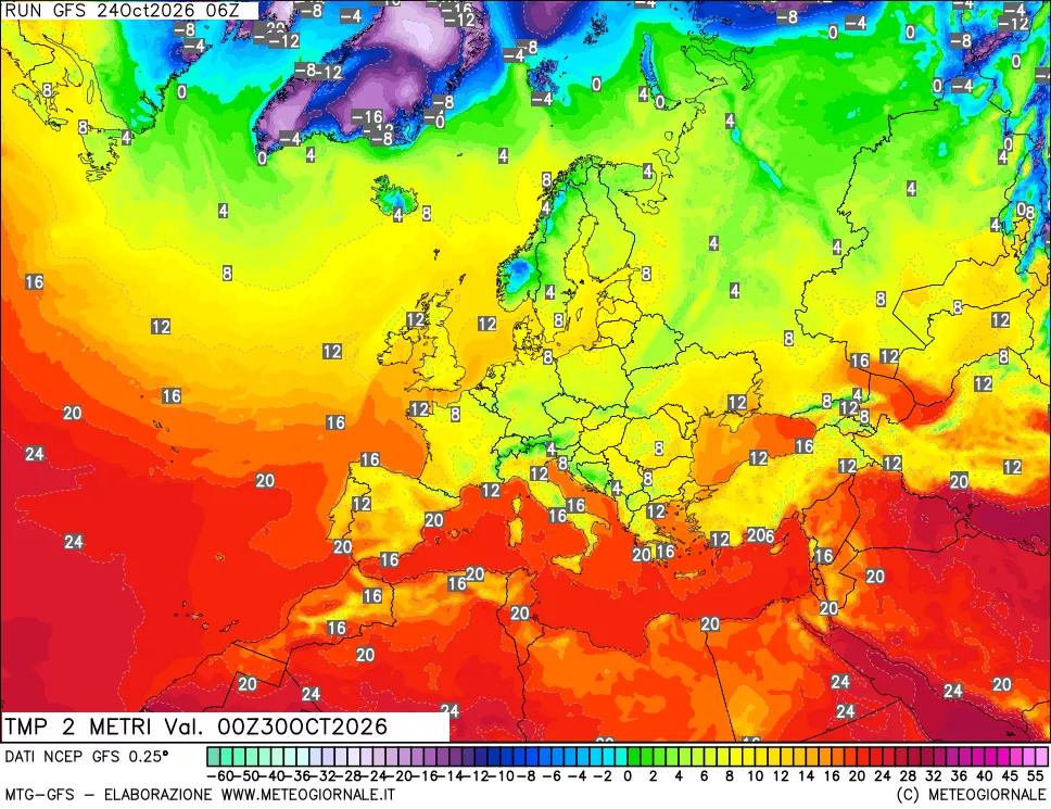 mappa Temp 2 metri
