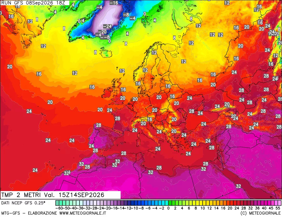 mappa Temp 2 metri