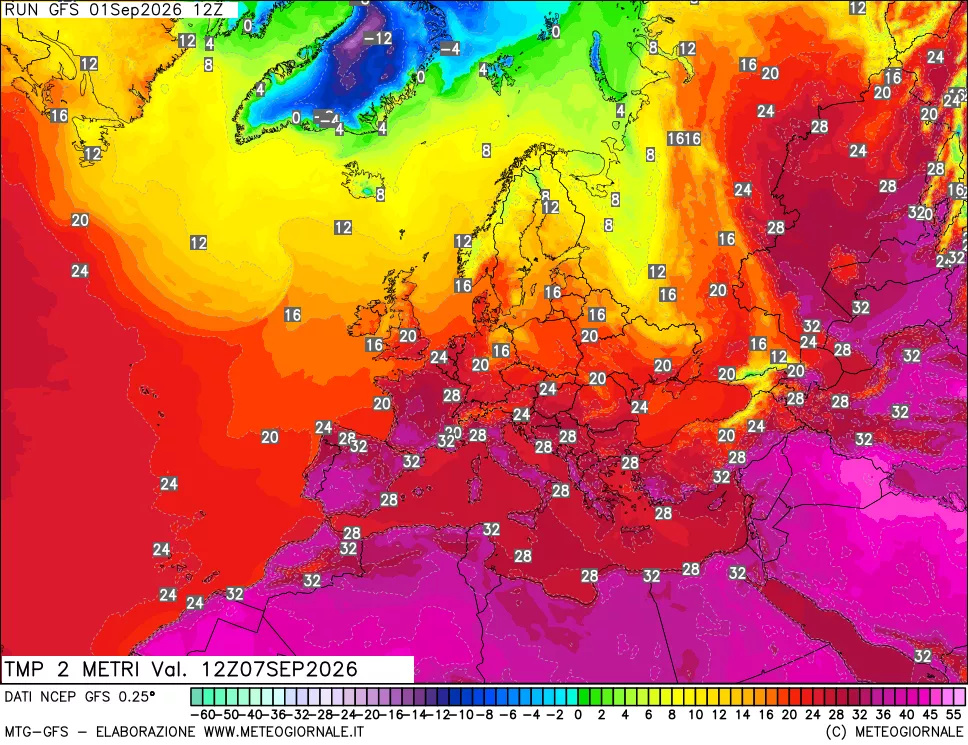 mappa Temp 2 metri