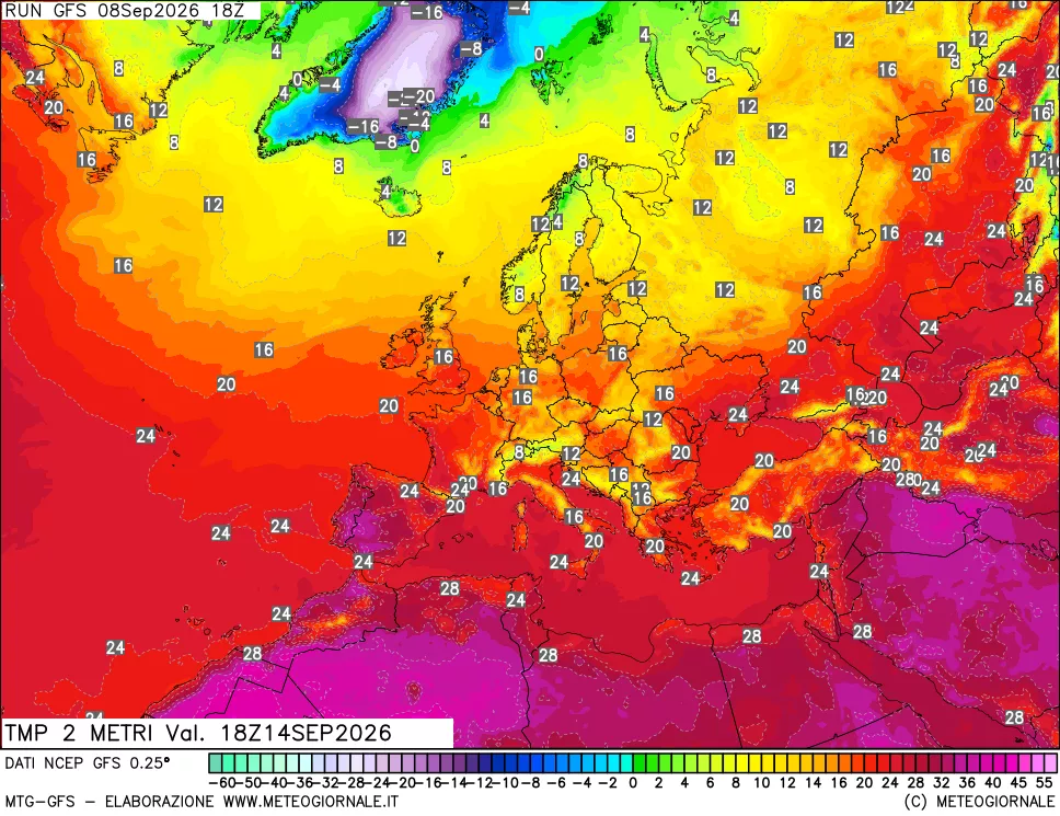 mappa Temp 2 metri
