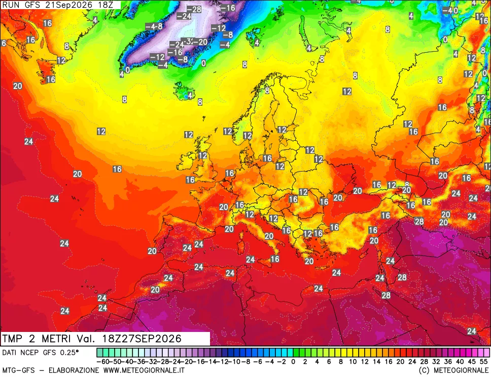 mappa Temp 2 metri