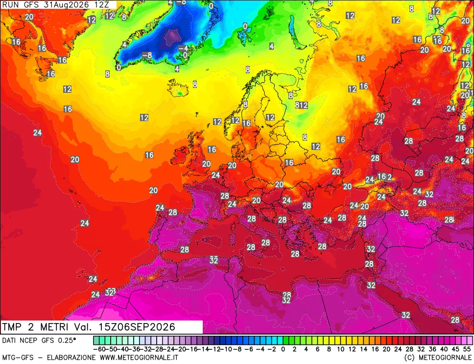 mappa Temp 2 metri