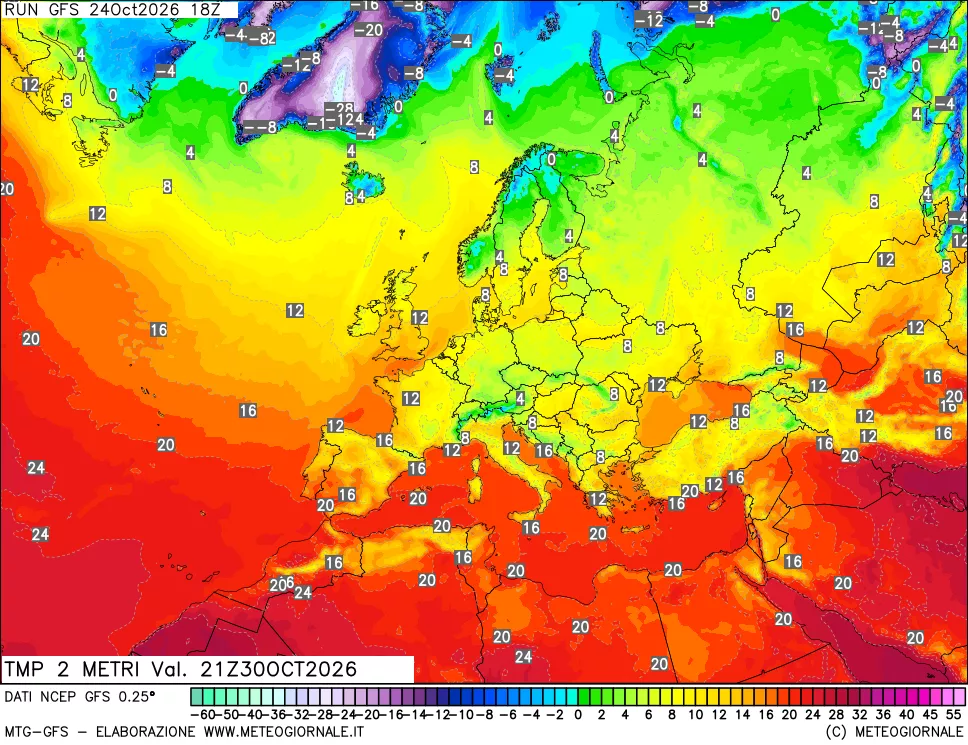 mappa Temp 2 metri