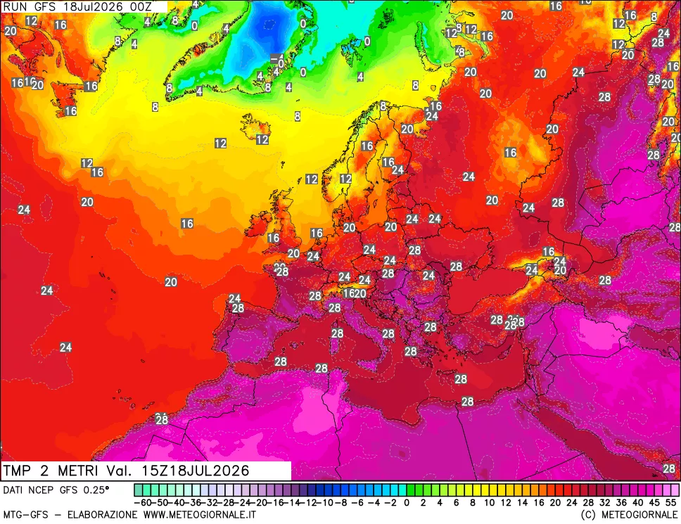 mappa Temp 2 metri