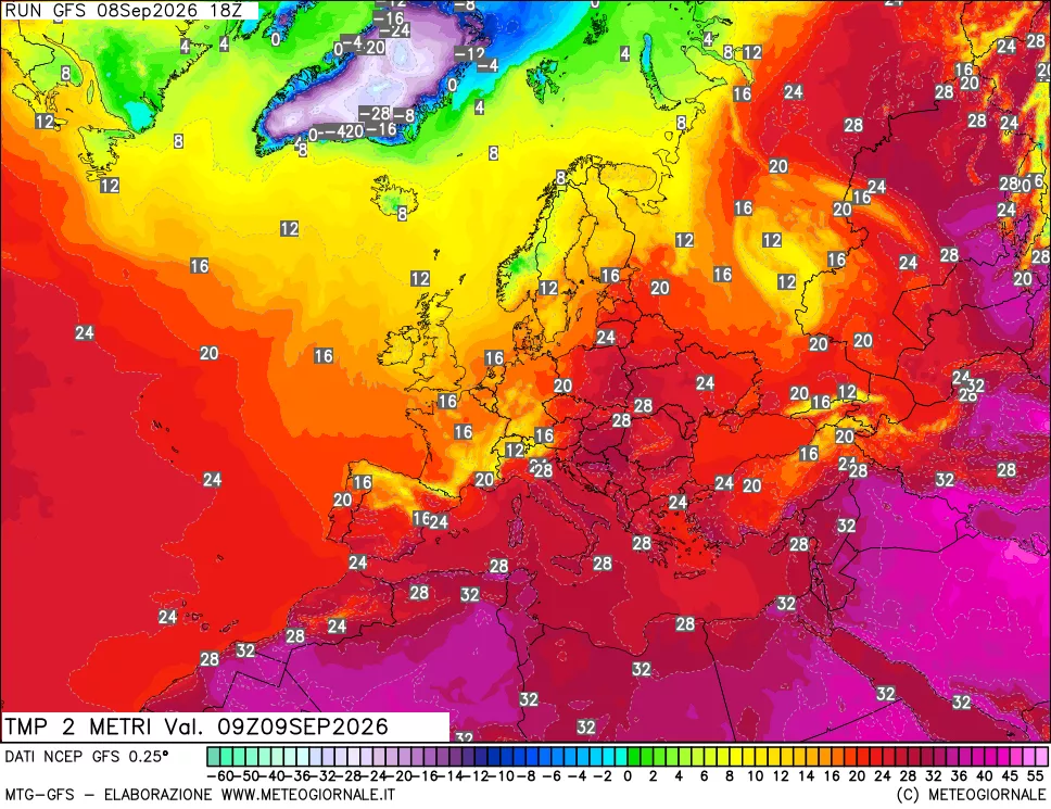 mappa Temp 2 metri